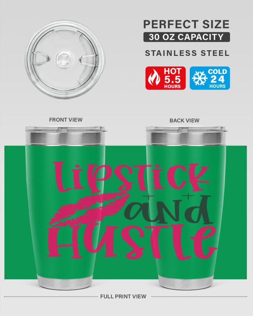 Lipstick and Hustle design Style 230#- make up- Tumbler
