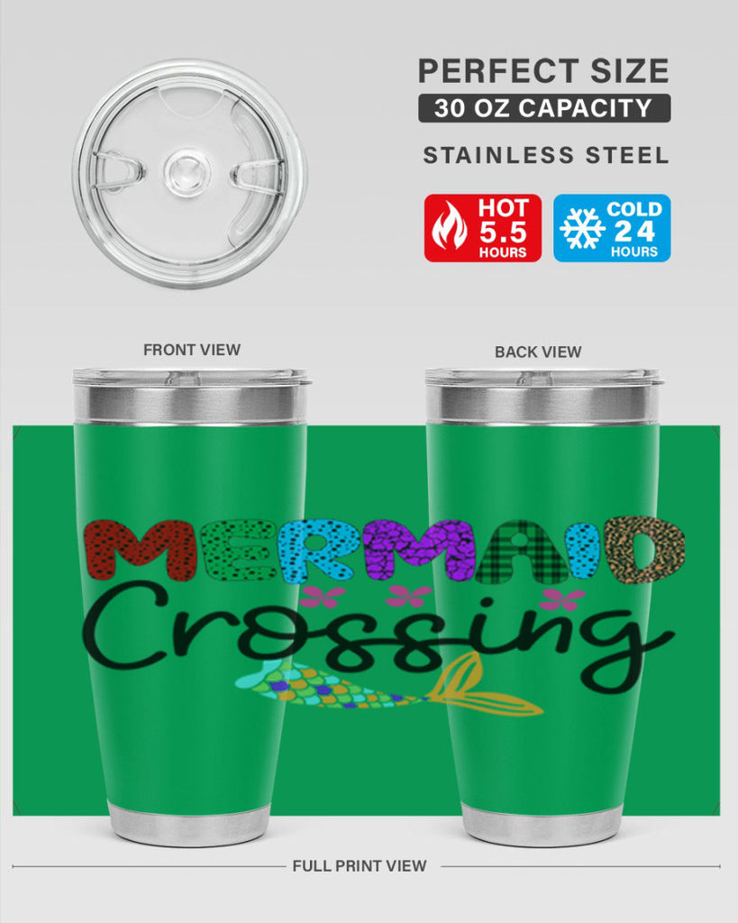 Mermaid Crossing 399#- mermaid- Tumbler
