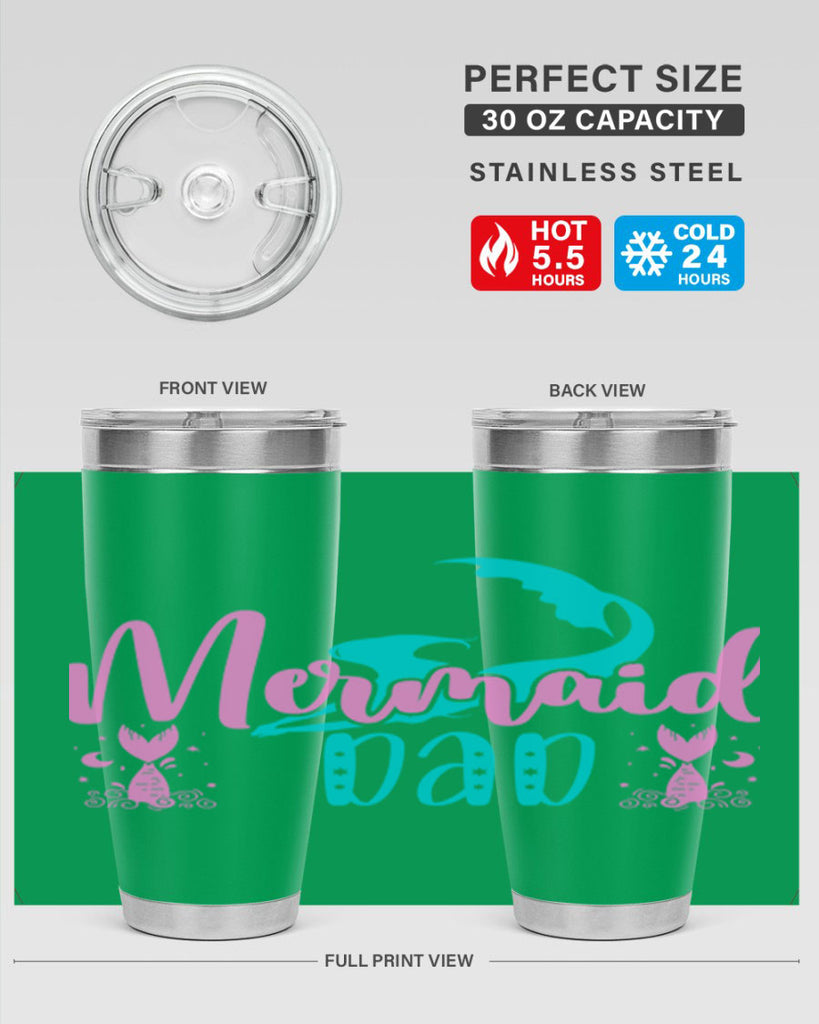 Mermaid Dad 356#- mermaid- Tumbler