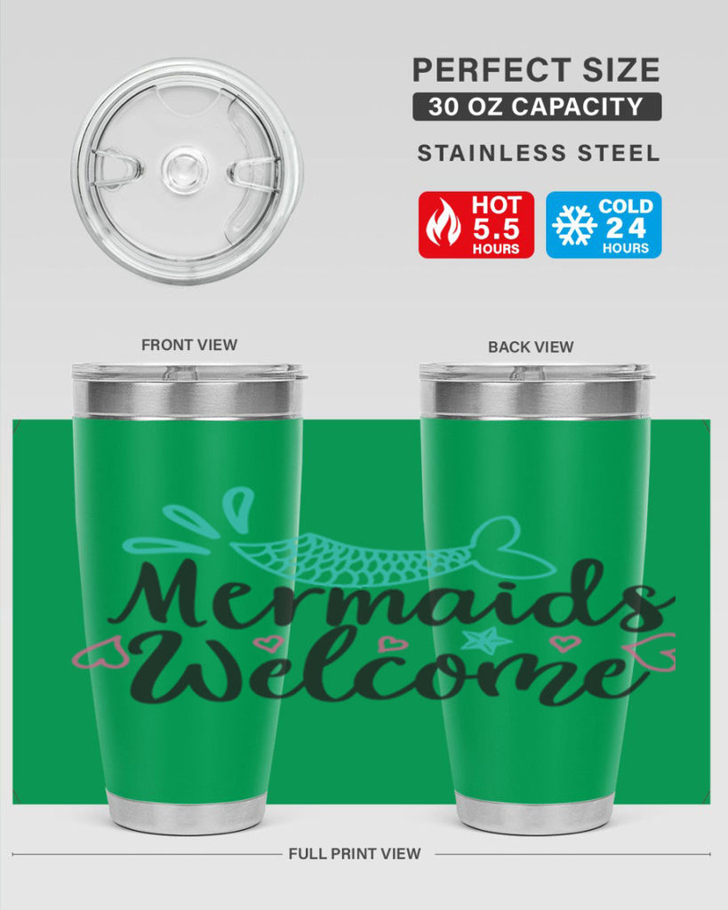 Mermaids Welcome 474#- mermaid- Tumbler