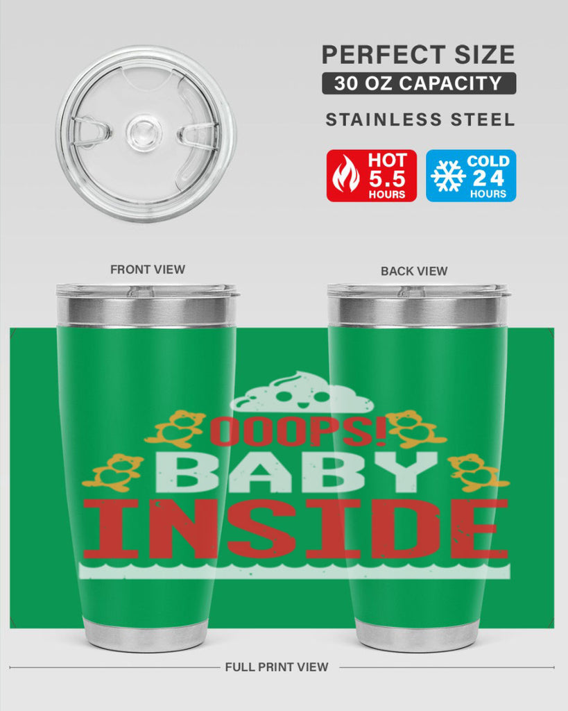 Ooops baby inside Style 24#- baby shower- tumbler