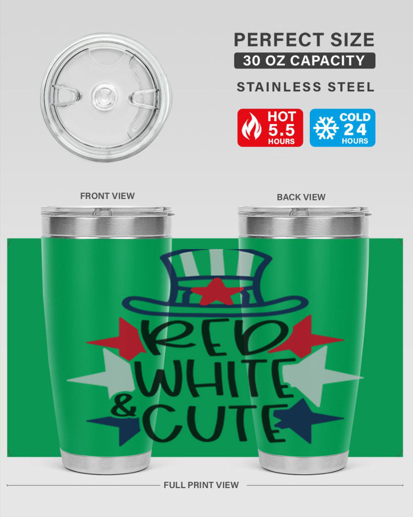 Red White Cute Style 169#- Fourt Of July- Tumbler