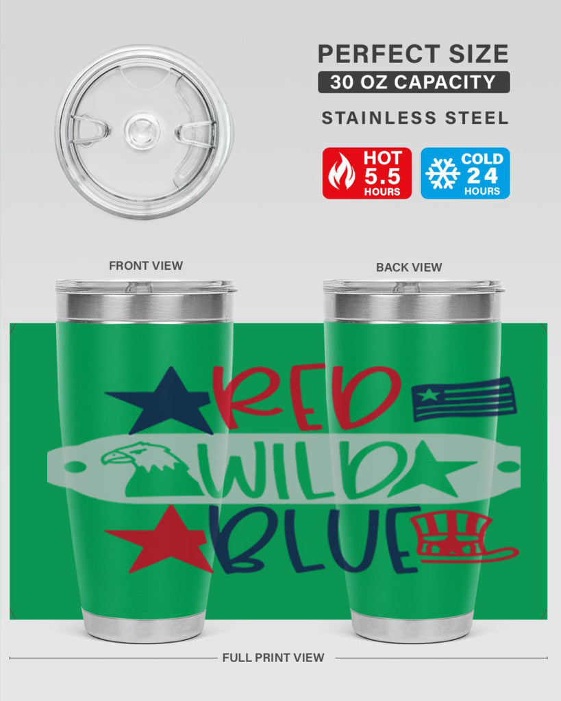 Red Wild Blue Style 171#- Fourt Of July- Tumbler