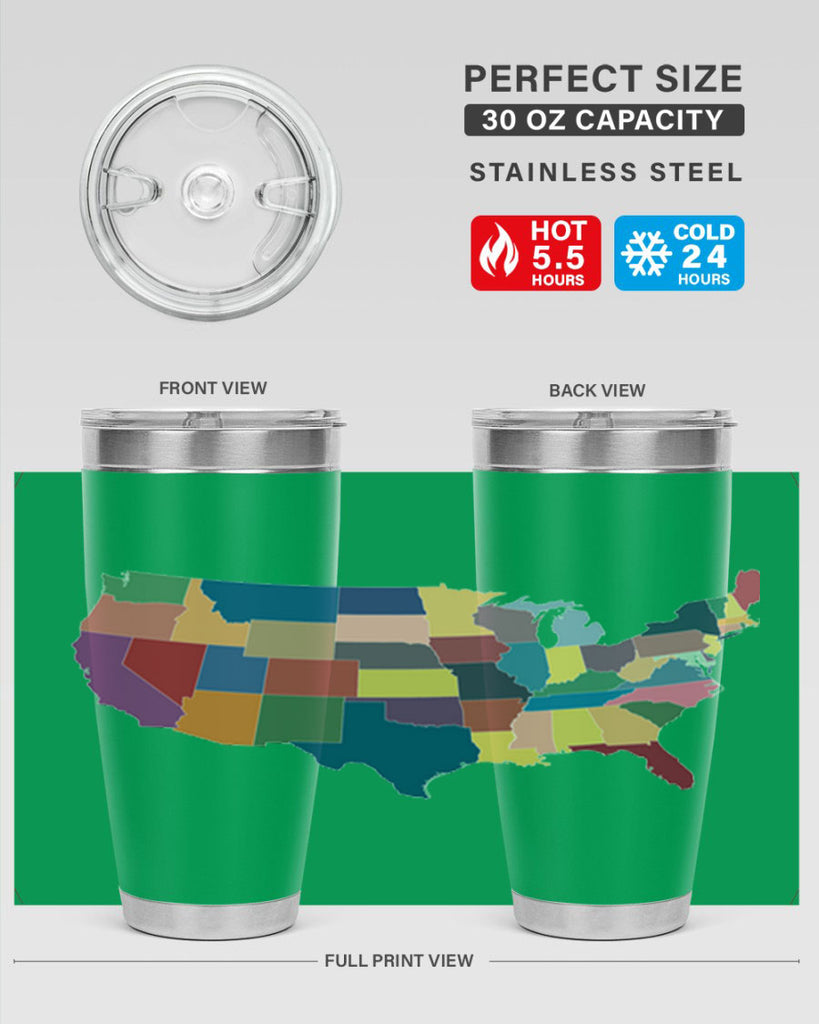 Separate Color Map Style 73#- Fourt Of July- Tumbler