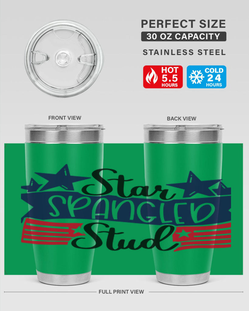 Star Spangled Stud Style 173#- Fourt Of July- Tumbler