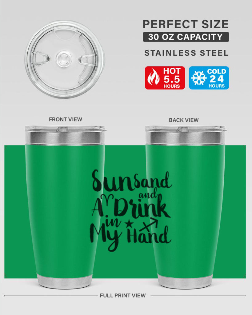 Sun Sand And A Drink In My Hand 480#- zodiac- Tumbler