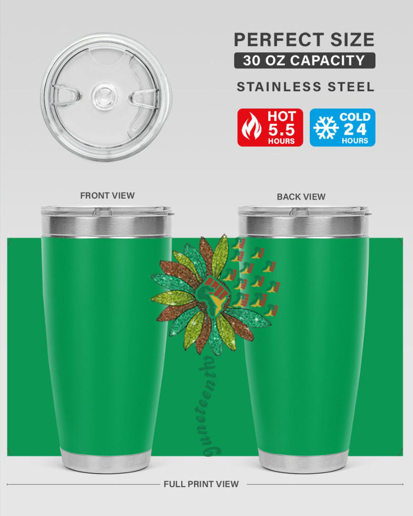 Sunflower Fist Juneteenth Black History 24#- Juneteenth- tumbler