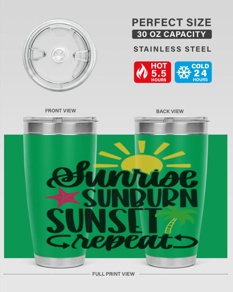 Sunrise Sunburn Sunset Repeat Style 16#- summer- Tumbler
