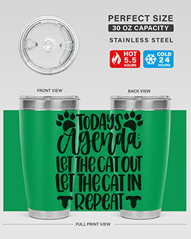 Todays Agenda Let Style 107#- cat- Tumbler