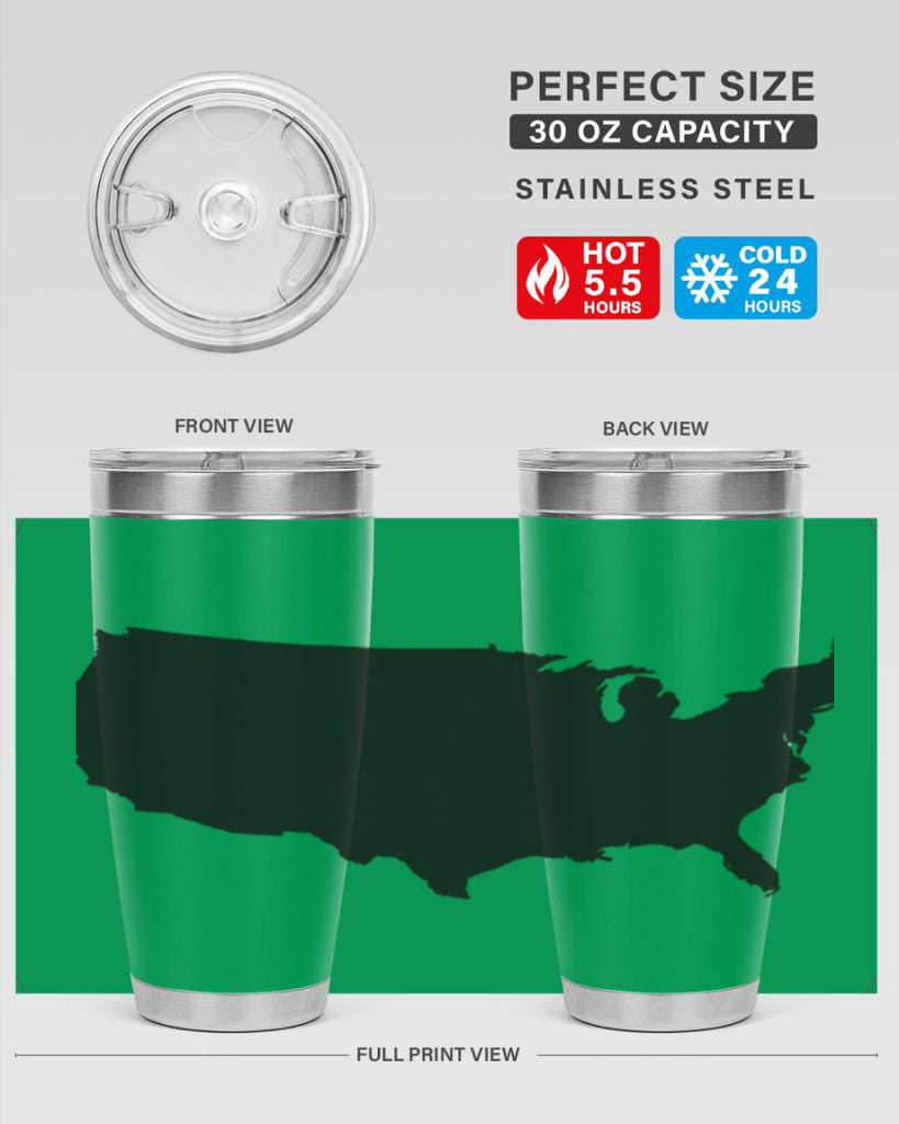 USA Solid Map Style 76#- Fourt Of July- Tumbler