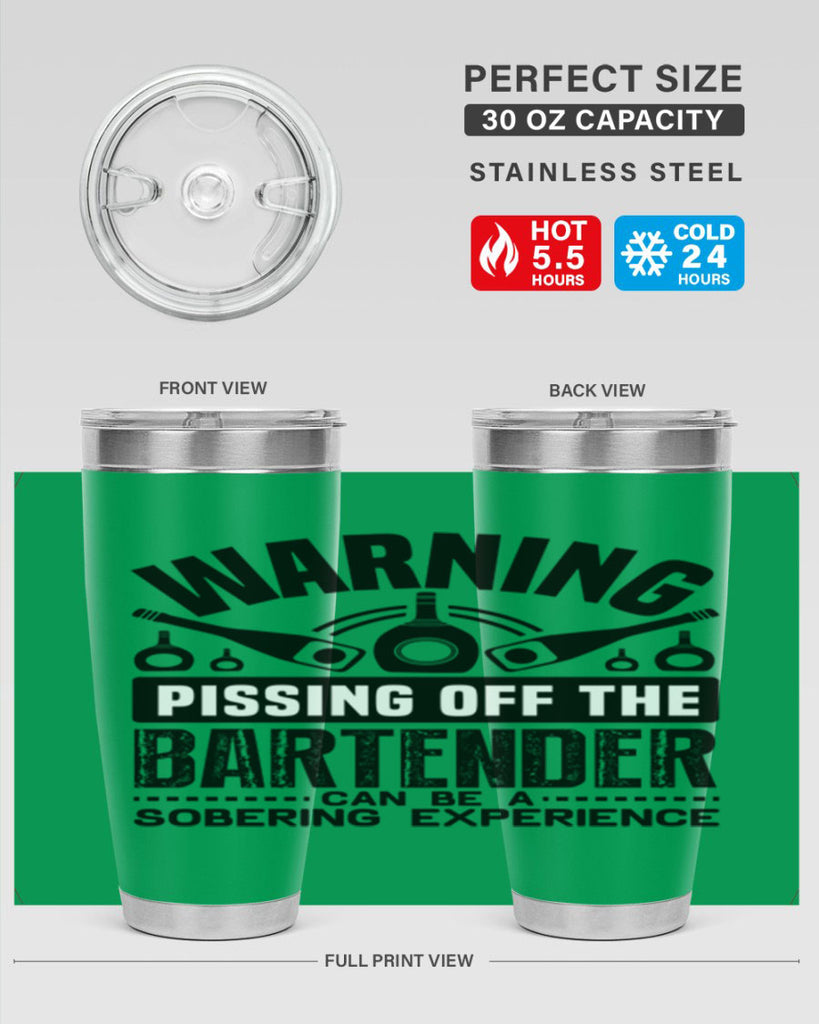 Warning Style 10#- bartender- tumbler