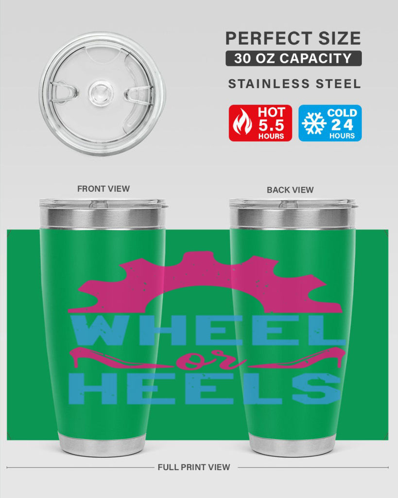 Wheel or Heels Style 8#- baby shower- tumbler