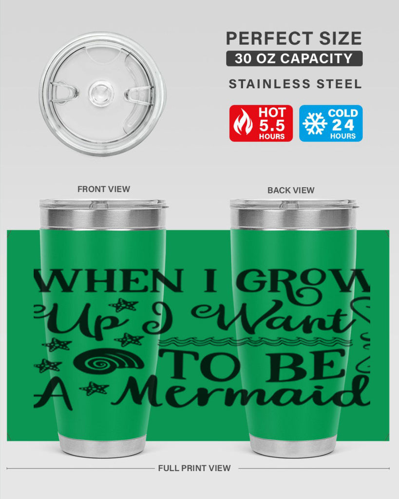 When i grow up i 665#- mermaid- Tumbler