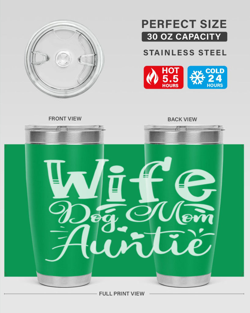 Wife Dog Mom Auntie Style 7#- aunt- Tumbler