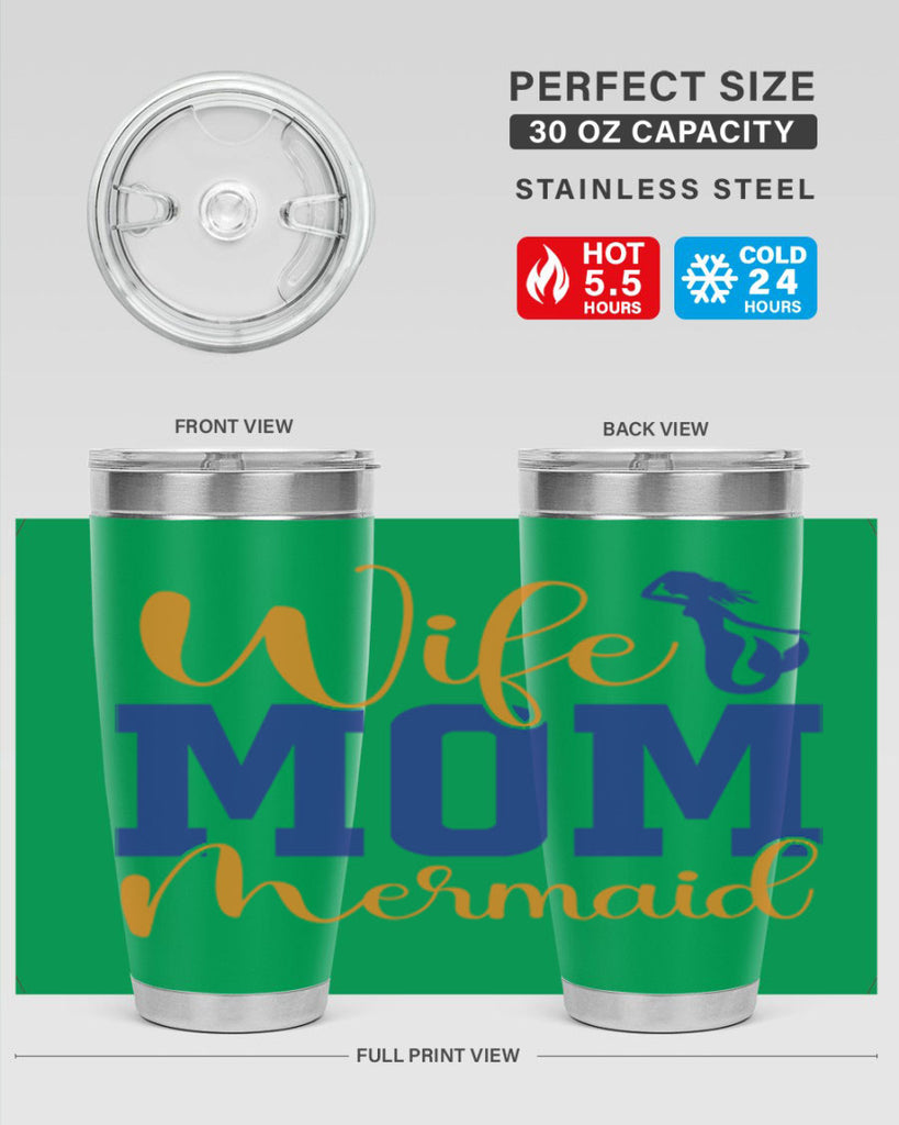 Wife Mom Mermaid 668#- mermaid- Tumbler