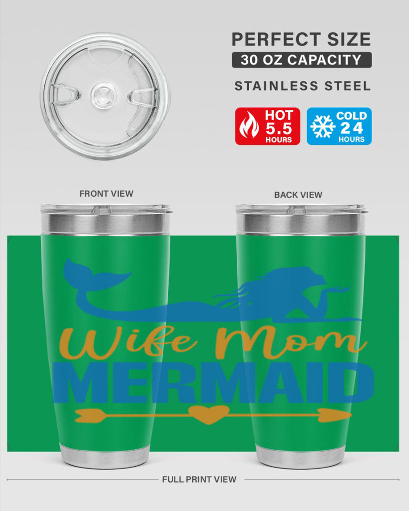 Wife Mom Mermaid 673#- mermaid- Tumbler