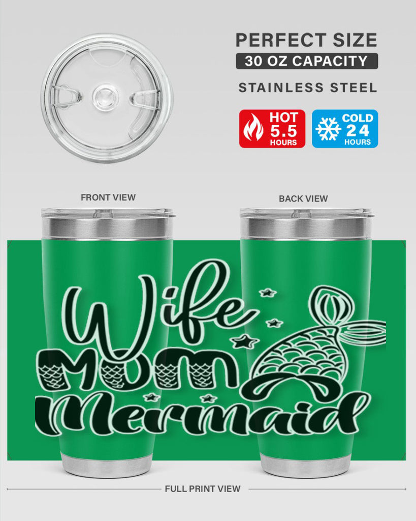 Wife Mom Mermaid 675#- mermaid- Tumbler