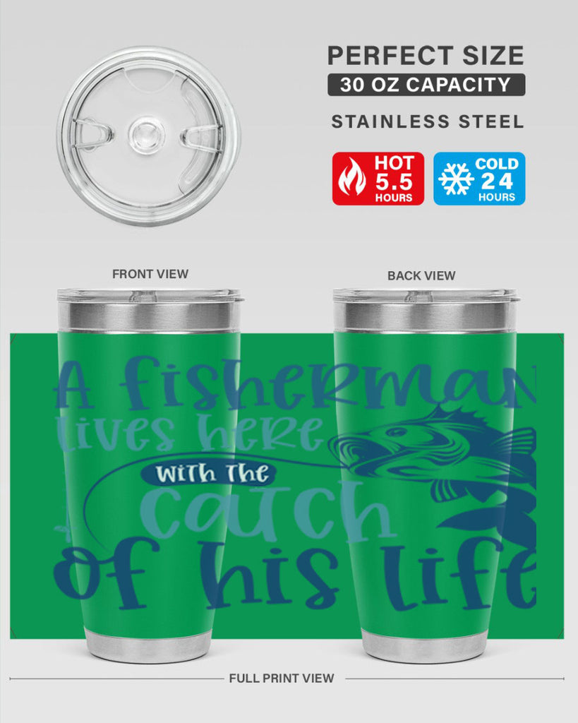 a fisherman lives here with the catch 228#- fishing- Tumbler