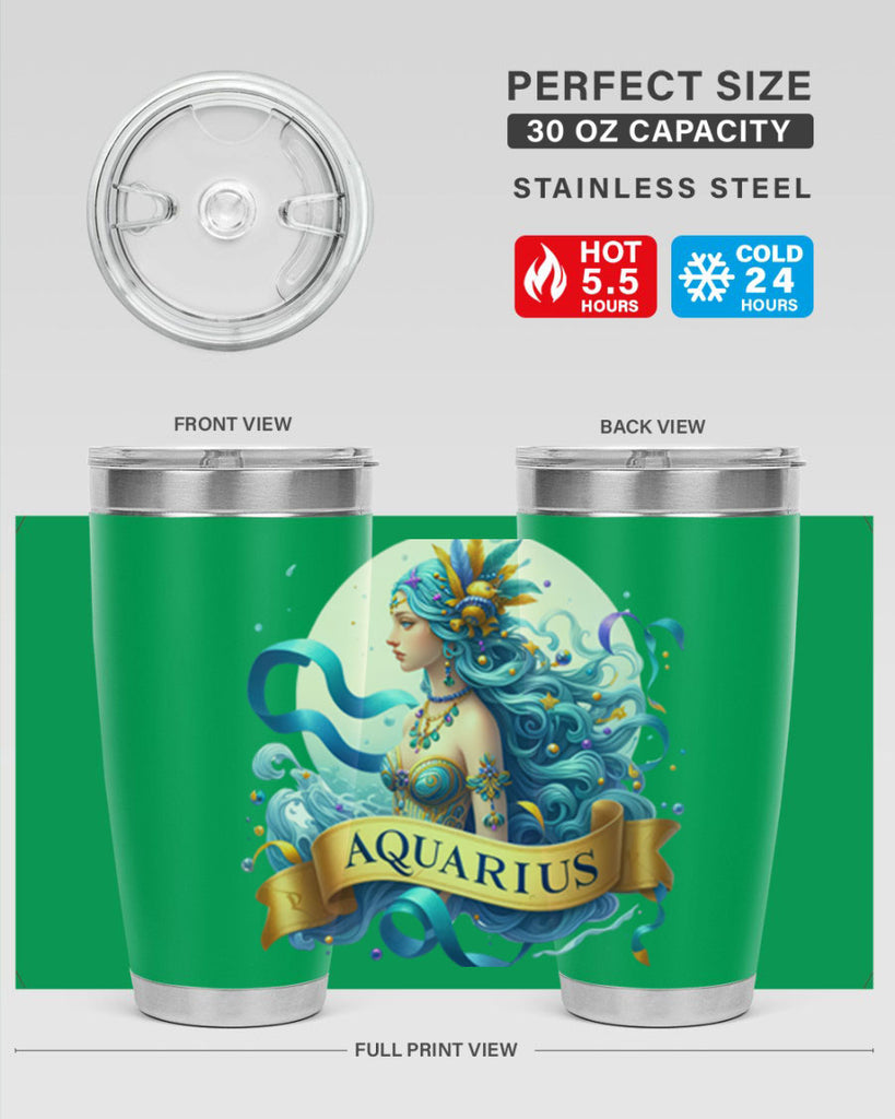 aquarius 84#- zodiac- Tumbler