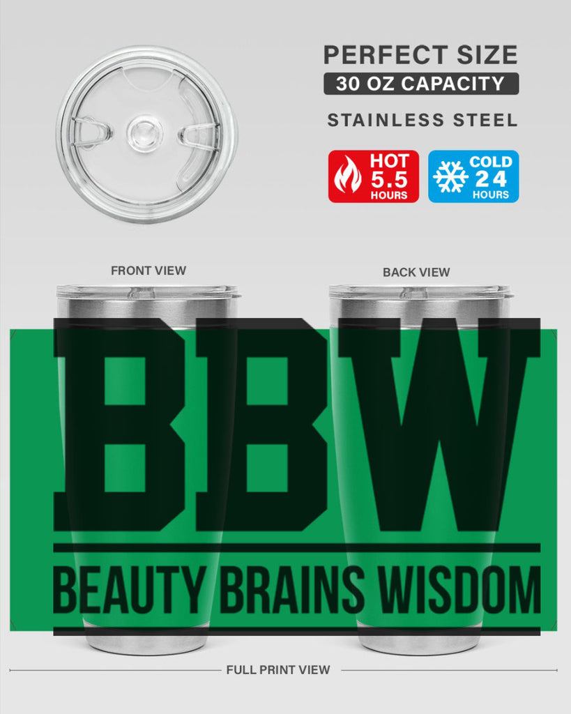 bbw beauty brains wisdom 263#- black words phrases- Cotton Tank