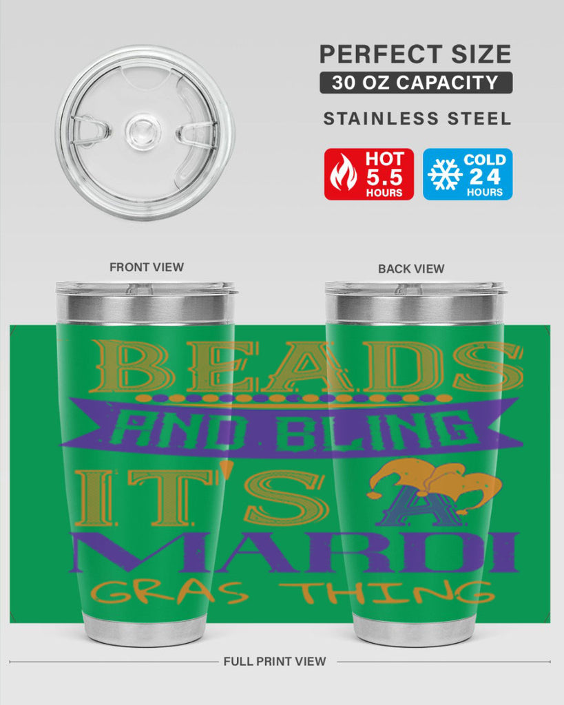 beads and bling its a mardi gras thing 51#- mardi gras- Tumbler