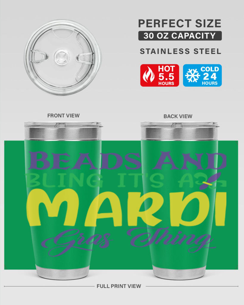 beads and bling its a mardi gras thing 86#- mardi gras- Tumbler