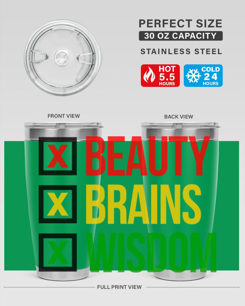 beauty brains wisdom 262#- black words phrases- Cotton Tank