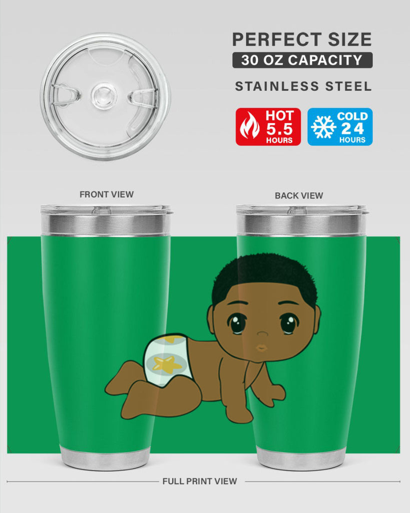 black baby boy 3#- black men - boys- tumbler