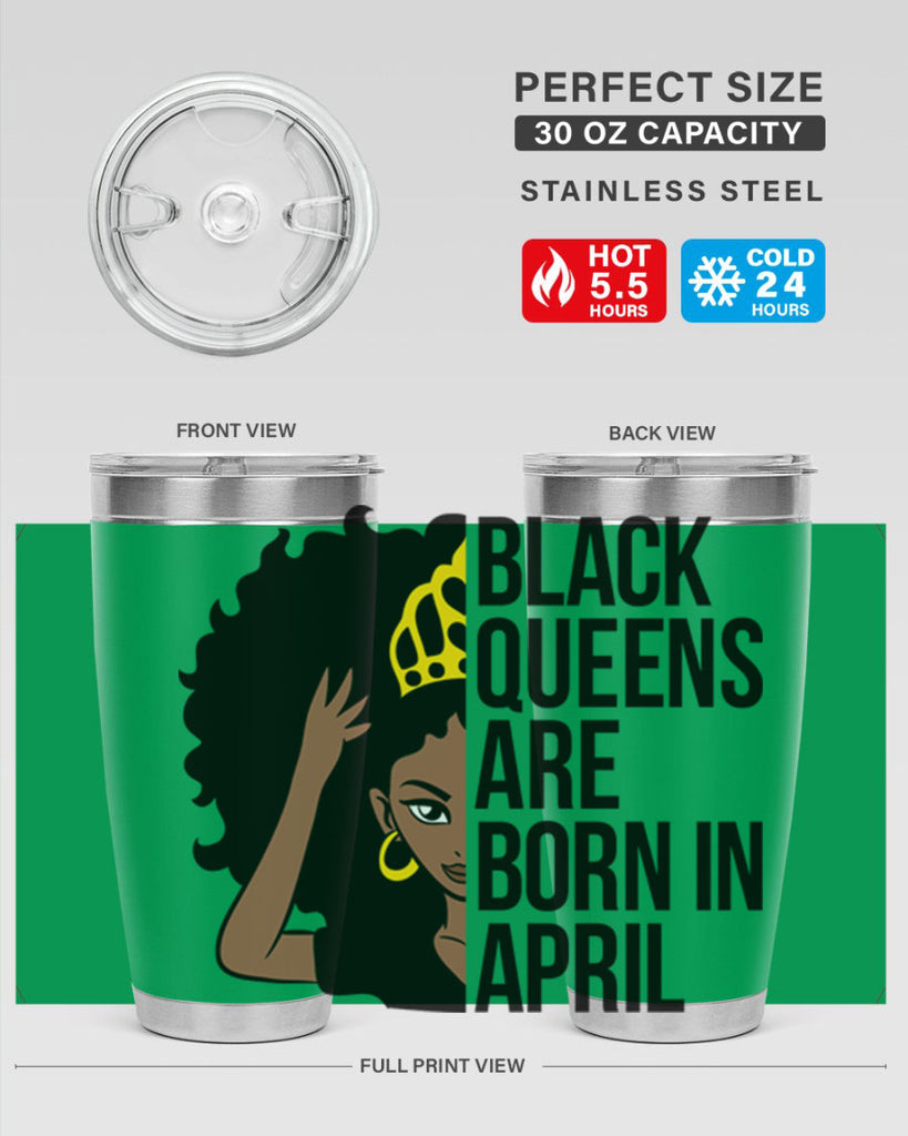 black queens are born in april 218#- black words phrases- Cotton Tank