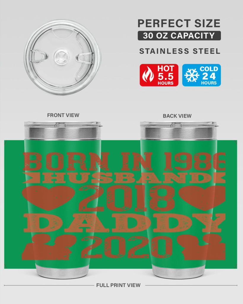born in husband daddy 123#- fathers day- Tumbler