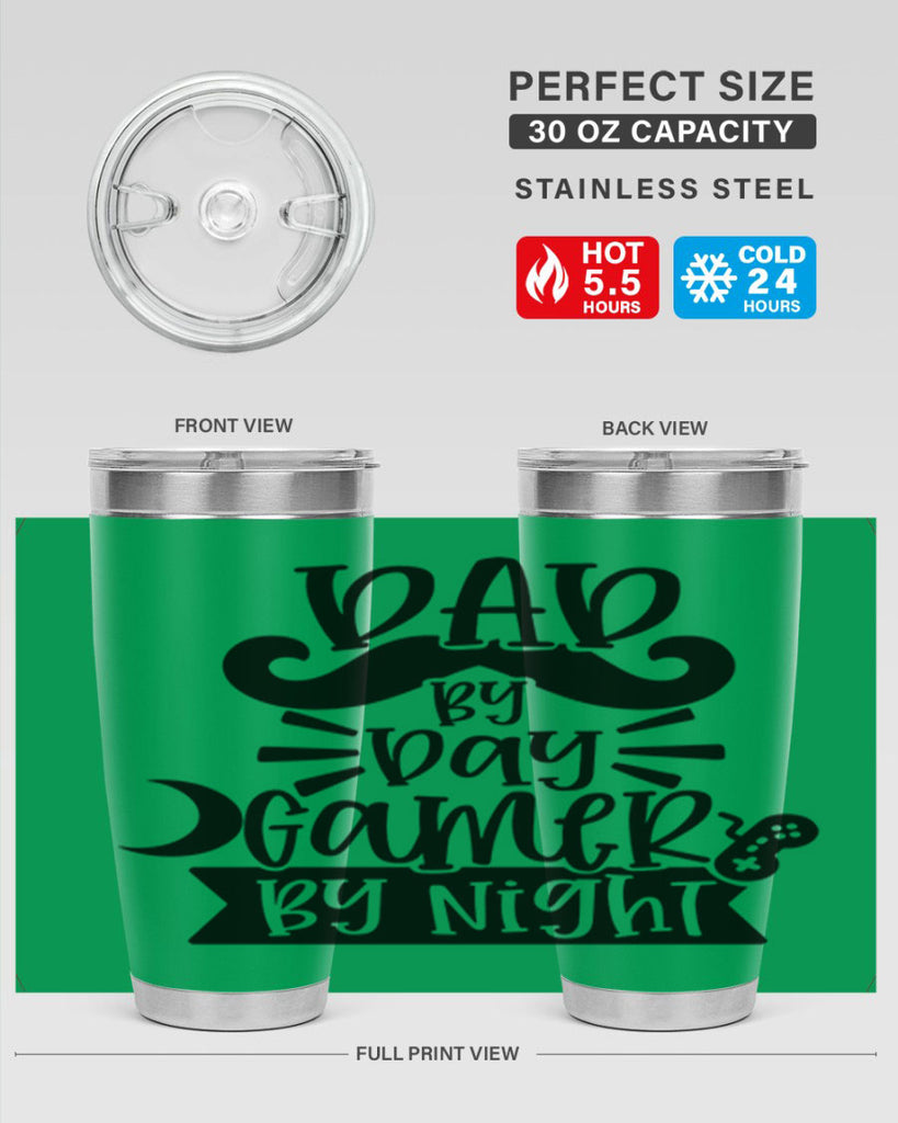 dad by day gamer 67#- fathers day- Tumbler