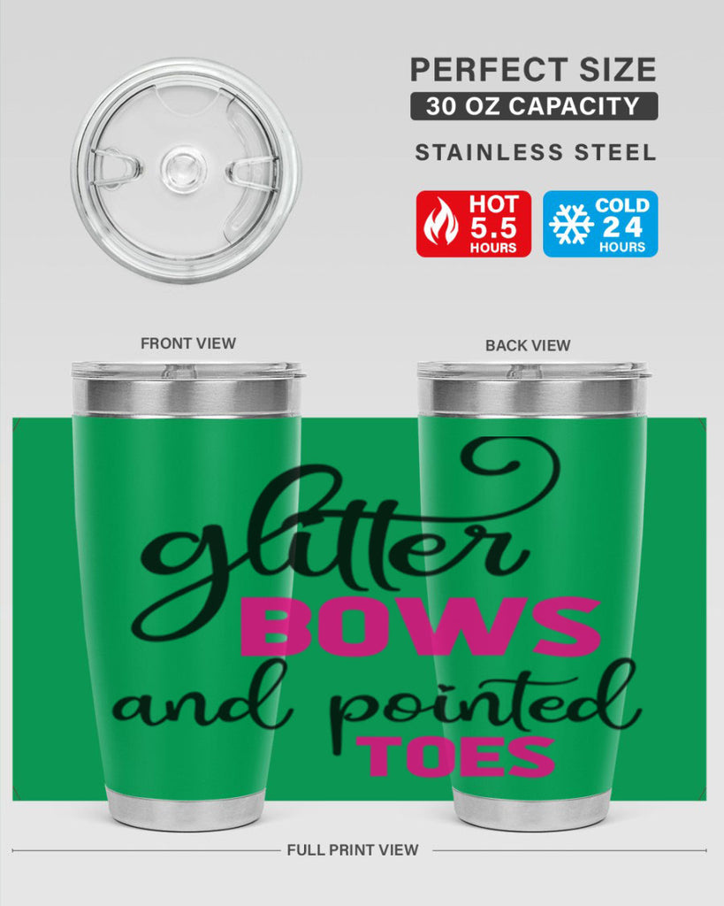 glitter bows and pointed toes 41#- ballet- Tumbler