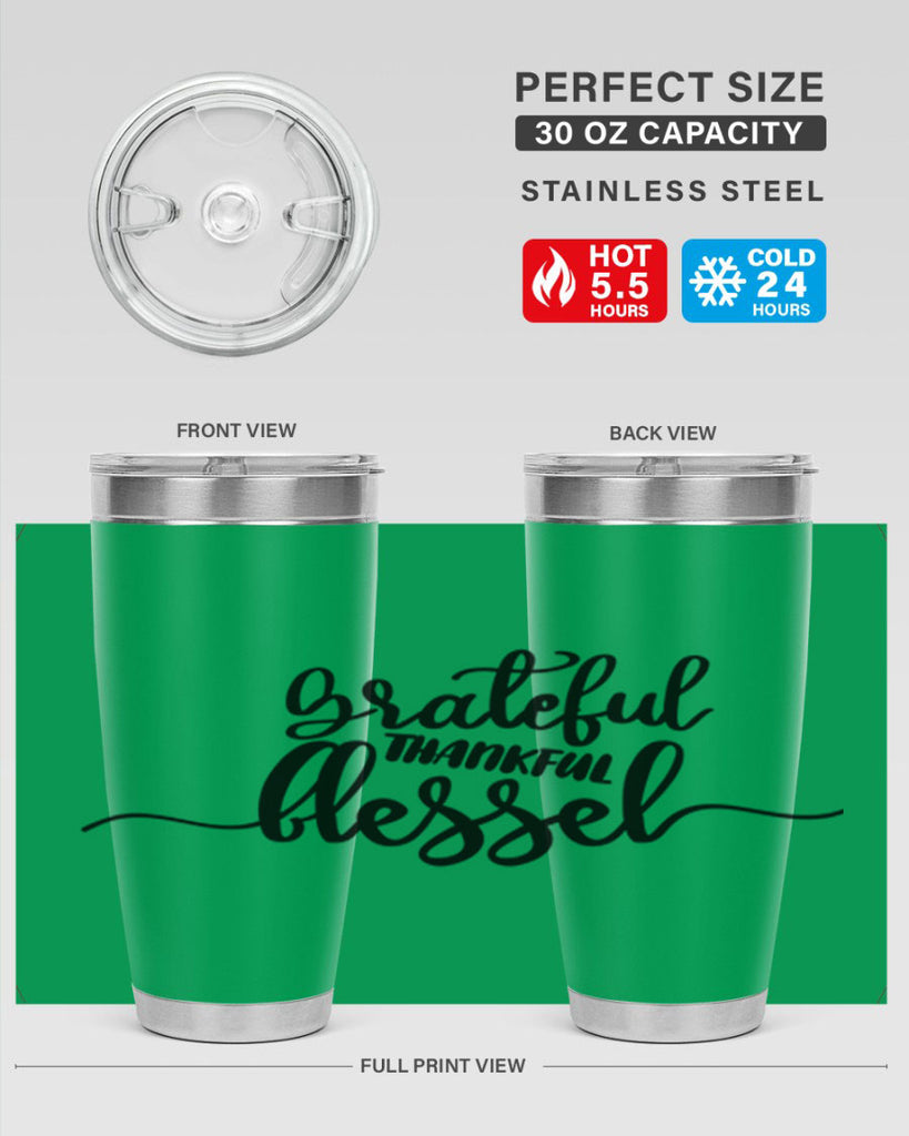 grateful thankful blessed 56#- thanksgiving- Tumbler