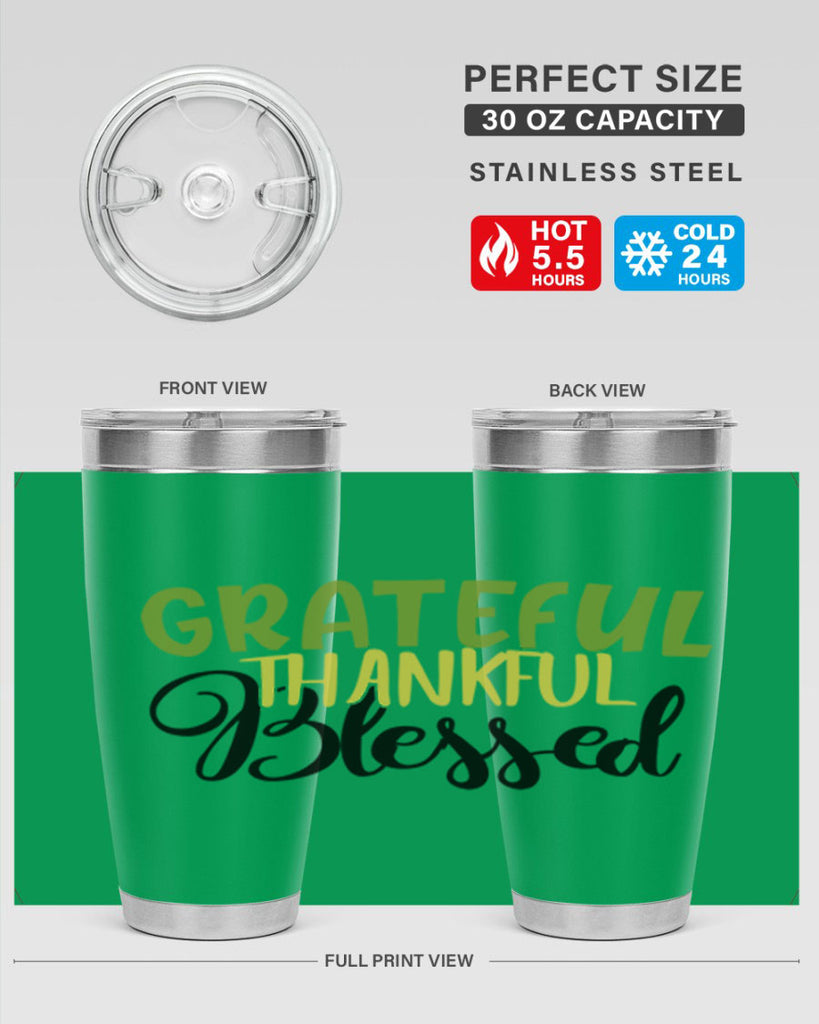 grateful thankful blessed 57#- thanksgiving- Tumbler