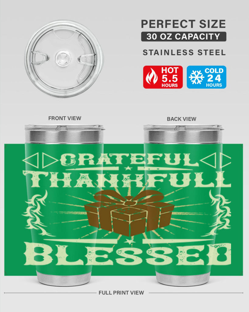 grateful thankfull blessed 40#- thanksgiving- Tumbler