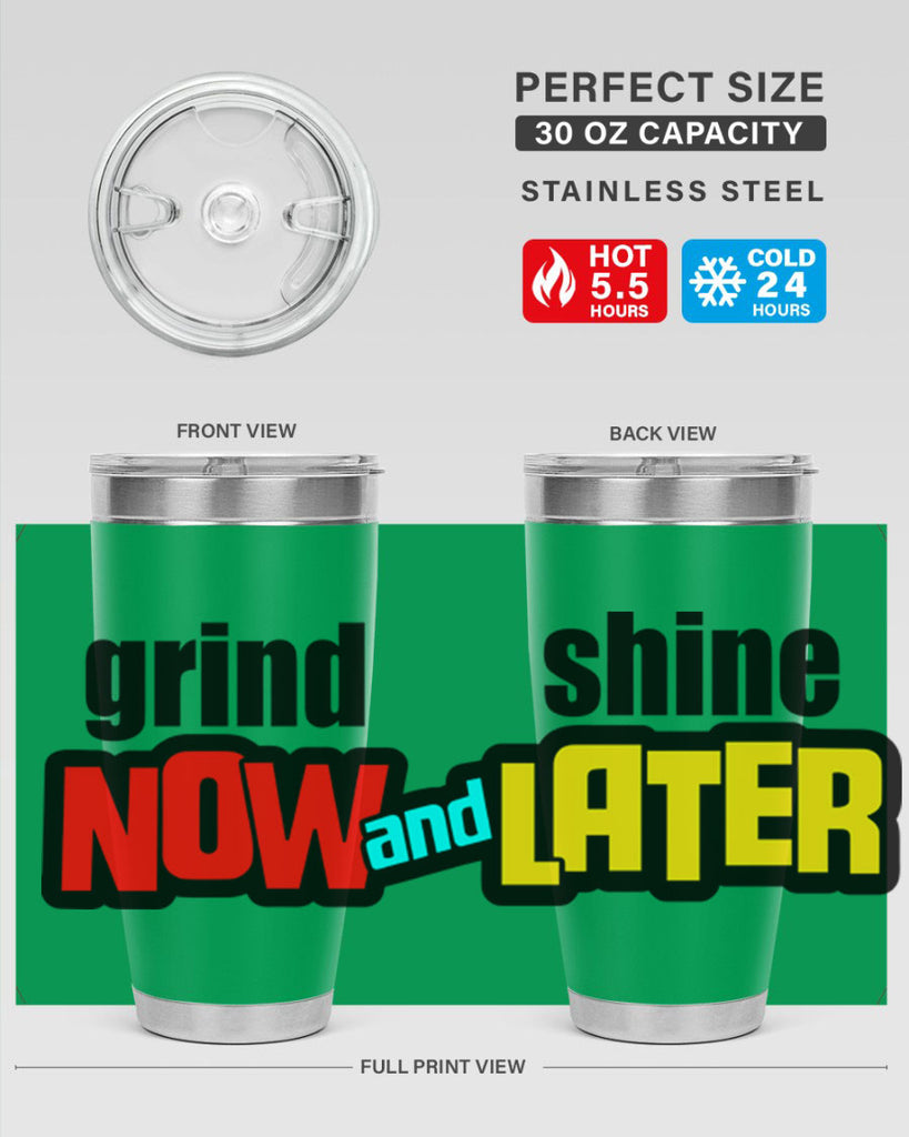 grind now and shine later 142#- black words phrases- Cotton Tank
