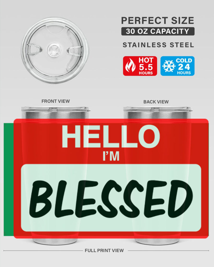hello im blessed 133#- black words phrases- Cotton Tank