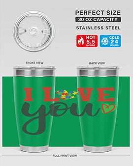 i love you Style 23#- autism- Tumbler