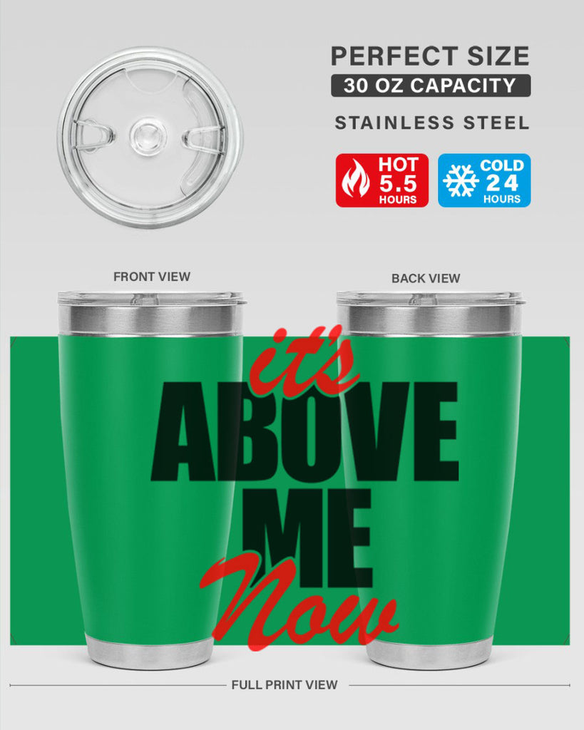 its above me now 106#- black words phrases- Cotton Tank