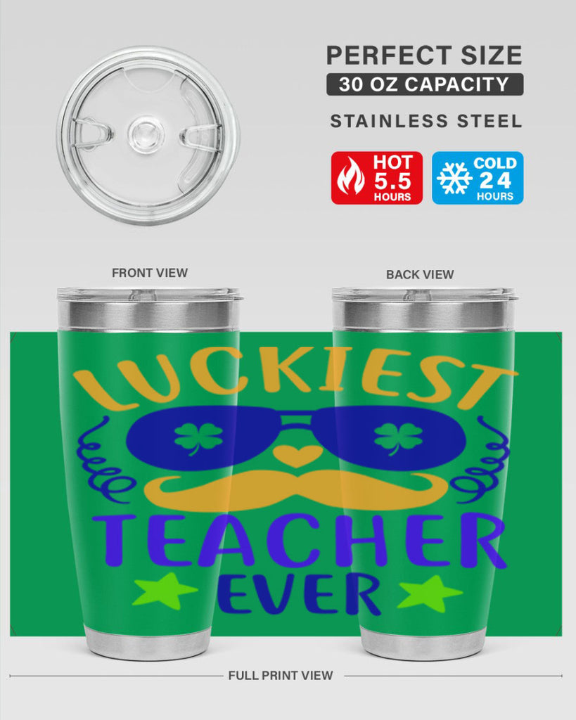 luckiest teacher ever 14#- mardi gras- Tumbler