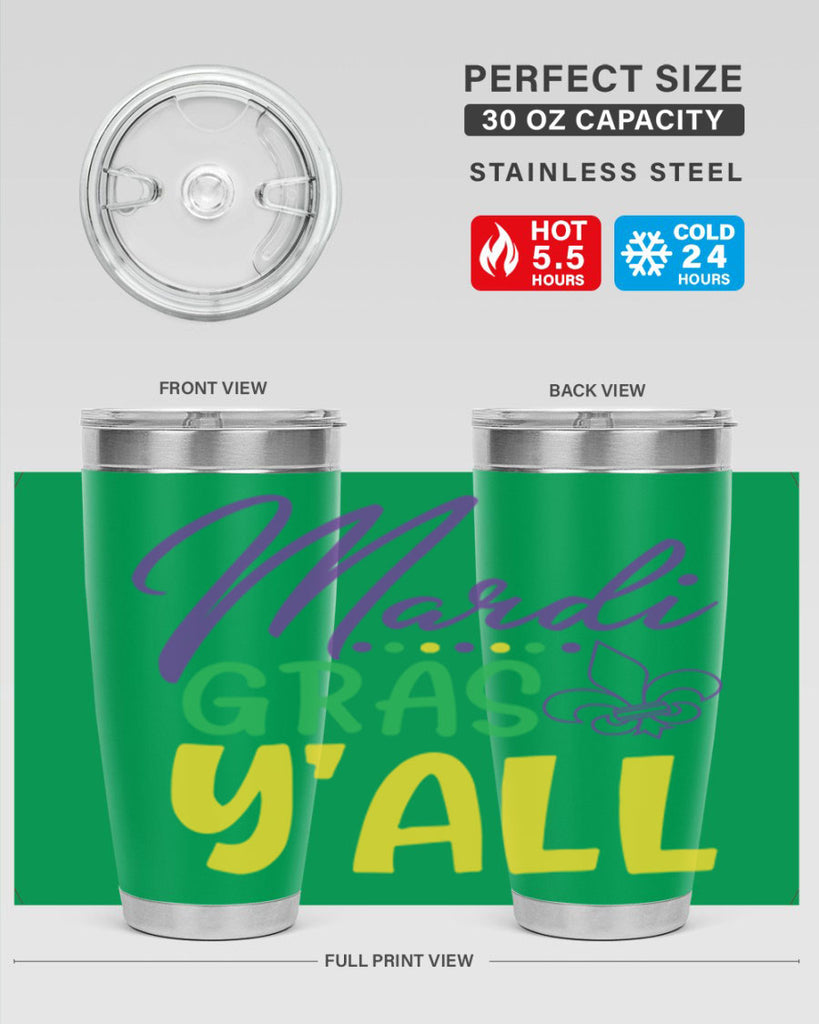 mardi gras yall 77#- mardi gras- Tumbler