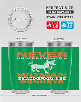 never underestimate a woman who loves donkeys Style 1#- donkey- Tumbler