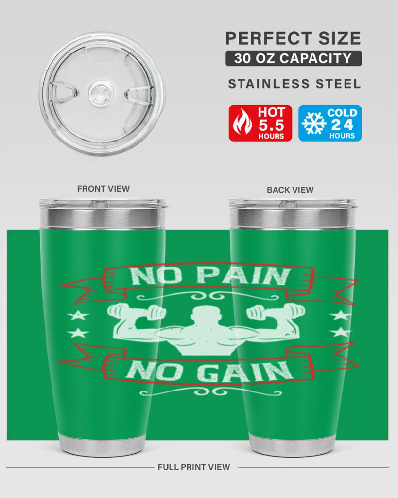 no pain no gain 82#- gym- Tumbler
