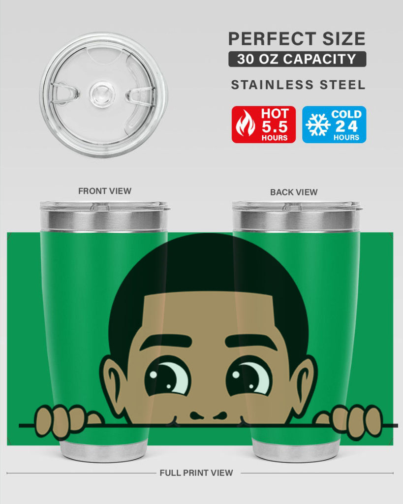 peekaboo boy 17#- black men - boys- tumbler