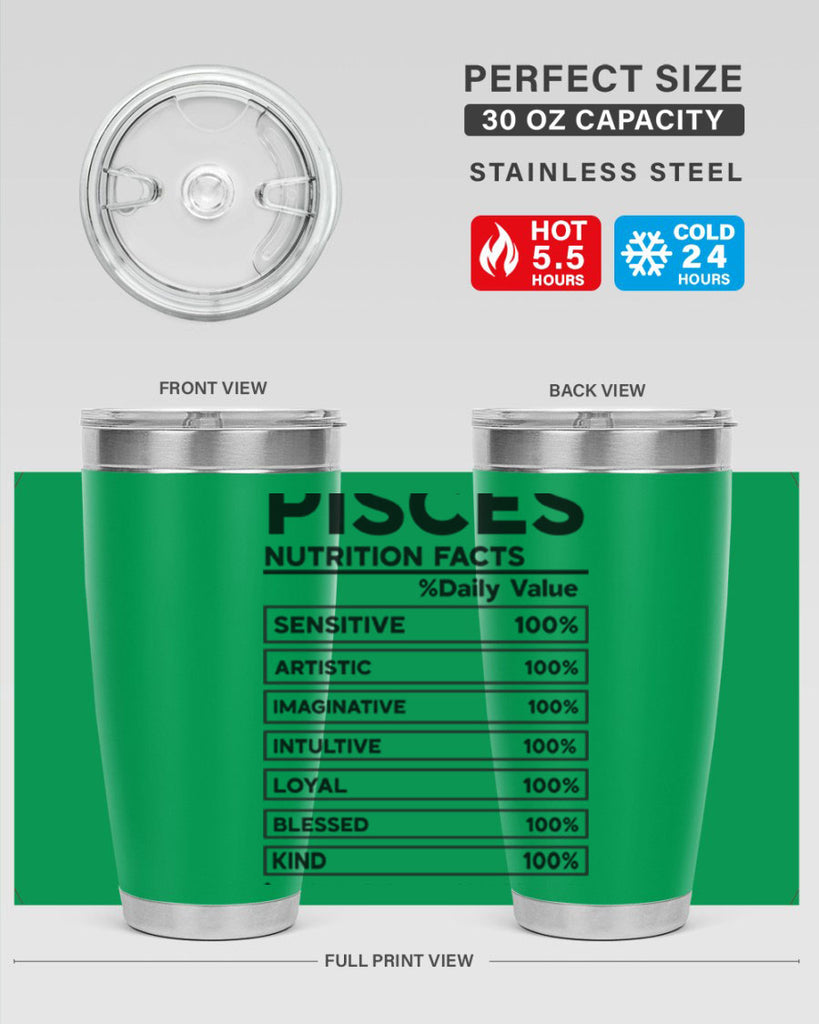 pisces Nutrition Facts 367#- zodiac- Tumbler
