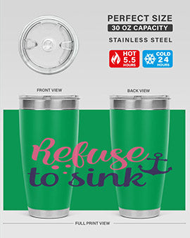 refuse to sink Style 4#- breast cancer- Tumbler
