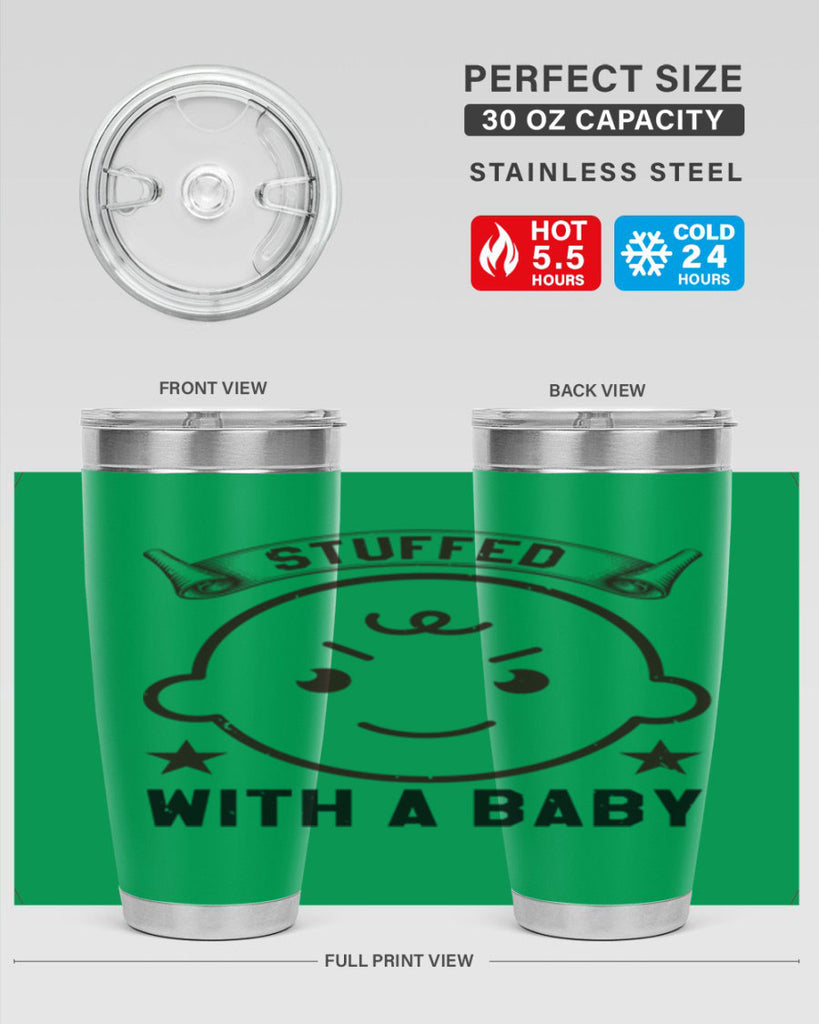 stuffed with a baby Style 14#- baby shower- tumbler