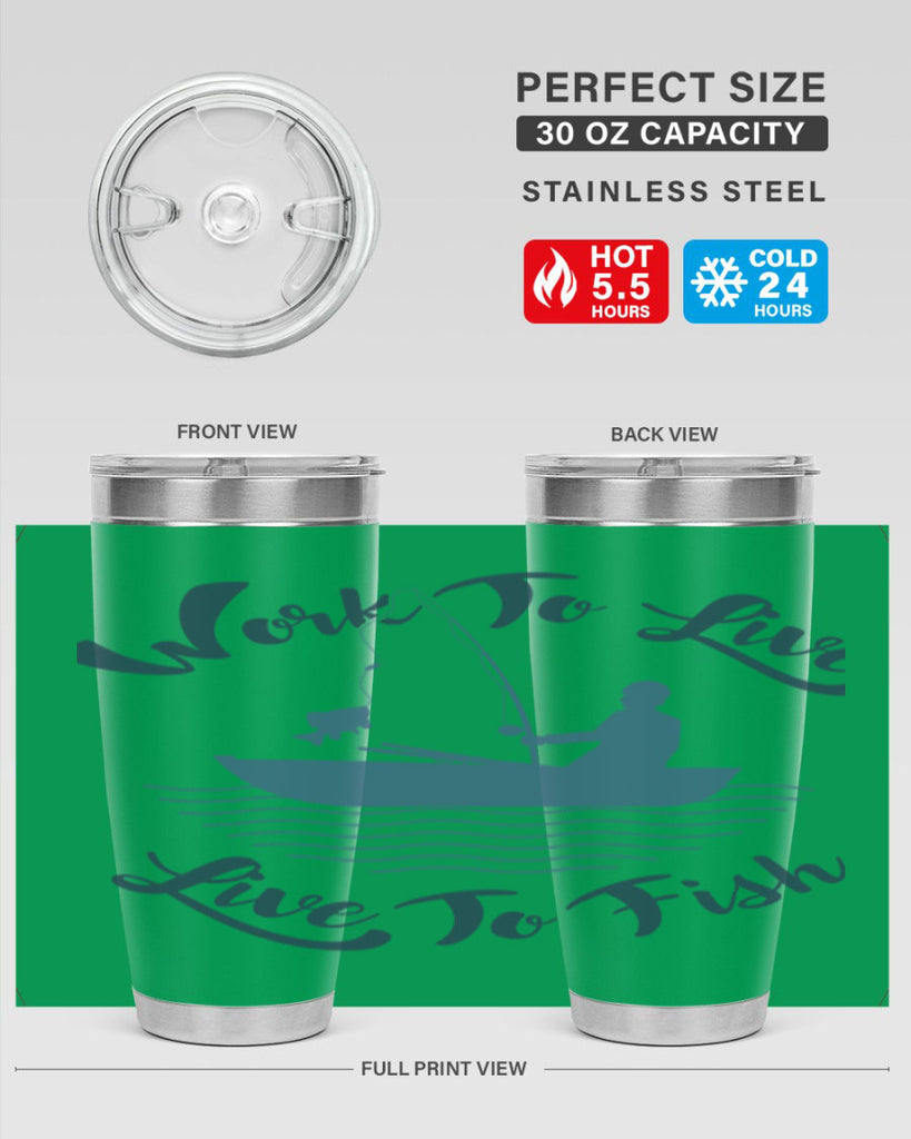work to live 10#- fishing- Tumbler