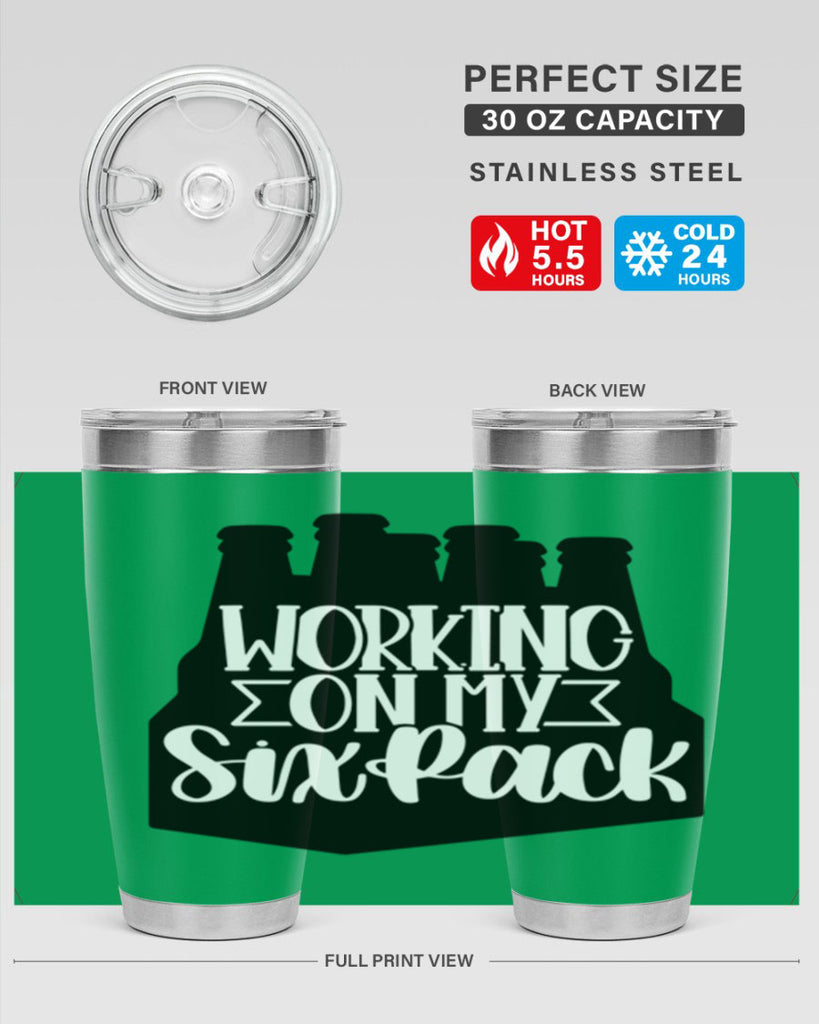 working on my six pack 13#- beer- Tumbler