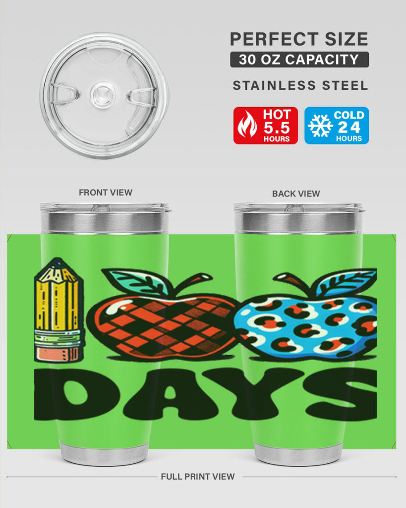 100th day of school Apple 38#- 100 days of school- Tumbler
